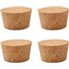 INCREWAY Tappi in sughero affusolati, 4 pezzi, tappi conici in legno per bottiglie di vino, tappi di ricambio per bottiglie di vino, barattoli di vetro, 63 x 53 x 35 mm