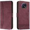 Bravoday Cover per Xiaomi Redmi Note 9T, Flip Custodia in Pelle PU Portafoglio Custodia per Xiaomi Redmi Note 9T, con Slot per Schede, Vino Rosso