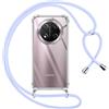 Pnakqil Cover per Honor Magic 7 Lite con Cordino, Trasparente Custodia con Laccio Tracolla Cellulare Girocollo Collana Protettiva per Honor Magic 7 Lite 6.78, Viola