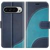 BoxTii Cover per Google Pixel 9 PRO XL, Custodia in PU Pelle Portafoglio, Magnetica Flip Cover a Libro con Slot per Schede per Google Pixel 9 PRO XL, Blu