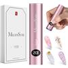 MelodySusie Lampada UV Nail Gel Mini Ricaricabile Lampada UV Asciugacapelli a Shell Metallo con 2 Timer Lampada per Unghie Professionale con Display LED Sensore Automatico