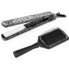 Corioliss C-Style | Piastra per Capelli | Piastre in Titanio | Controllo della Temperatura 165º-220º | Ioni | Onde e Liscio | Con Spazzola Paddle | Riscaldamento Rapido |Cavo Girevole |Silver Paisley
