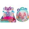 Animagic - Set 1 Acquario Axolotl Viola + 1 Axolotl Rosa - Animale Domestico Elettronico e Luminoso - per Bambini dai 4 Anni - Corpo Estensibile - Acquario per Il Trasporto degli Axolotl