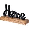 levandeo Espositore Home H11 cm, scritta nera in metallo, legno di mango, decorazione da tavolo, decorazione per la casa