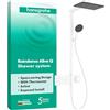 hansgrohe Raindance Alive Q - Colonna doccia con miscelatore termostatico, Sistema doccia con rubinetto, doccetta, tubo, asta e soffione doccia (2 getti incl. PowderRain), bianco opaco, 24590700