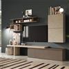 REDÒKASA Parete Attrezzata Made in Italy Infinity con Mensola T, Base TV, 2 Cubi con anta, 2 Cubi con vano, Mensola, design moderno per soggiorno, sala da pranzo, cucina (Kit 2A - Argilla/Bronzo/Cadiz)