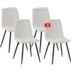 Albatros International Albatros - Sedia da pranzo Bora con rivestimento in corda, set da 4 pezzi, beige, elegante design vintage, portata con 110 kg, sedia imbottita, moderna da cucina, sala da pranzo o tavolo da pranzo