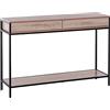 Homcom - Consolle stretta per ingresso, tavolo ausiliario stretto per porta di ingresso, 120 x 30 x 81,5 cm, stile industriale imitazione quercia