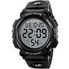 LIFEJXWEN Orologio Sportivo Digitale da Uomo, Orologio Digitale da Polso Orologio Sportivo Uomo Impermeabile 5ATM con Retroilluminazione a LED, Cronometro, Sveglia e Timer (Nero)