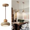 Kaixunl Lampadario in Travertino Giallo Giapponese Wabi-sabi lampadari in Legno a LED Altezza Regolabile lampadario a sospensione moderno per camera da Letto Sala da Pranzo Soggiorno Cucina 15cm Palla