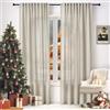WOLTU Tenda Scorrevole con Nastro a Balze, Effetto Lino, Tenda per Finestra Moderna in Lino Semitrasparente in Voile, per Soggiorno Camera da Letto, 135 x 175 cm, Sabbia