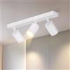 Homefire LED Faretto da soffitto a 3 fiamme - 350°Faretto industriale da interno GU10 Lampada da soffitto Spot da soffitto bianco moderno per soggiorno cucina camera da letto Senza lampadina