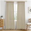 MRTREES 2 Pezzi Tende per interni Semi Trasparenti in Voile Beige con Fettuccia Moderne 140x300 CM Tenda Confezionate a Panello Tende Leggere a Caduta per Camera da Letto e Soggiorno Finestra