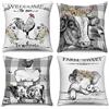 ASDCXZ Set di 4 federe per cuscino 40 x 40 cm, adorabile fattoria Animali pollo bovini pecore maiale cuscino decorativo per divano Federe per cuscino lavabili poliestere lino tessuto cuscino da testa