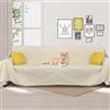 DUJUIKE Copridivano Impermeabile e Antigraffio per Gatti e Cani, 3 Posti, Protezione Mobili (Bianco Avorio, 180 x 300 cm)