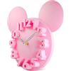 Lafocuse Orologio da Parete Topo Carino Moderno, Numeri 3D Creativo Design, Rosa Orologio Facile da Leggere per Bambini Ragazzo Ragazza Soggiorno Camera da Letto Scuola 32x28cm