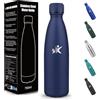 Motswedi Borraccia Termica, 750 ml Senza BPA, Borraccia, 304 Acciaio Inossidabile, Bottiglia Termica, Isolamento Sottovuoto a Doppia Parete, Bottiglia Metallo per Cucina, Campeggio, Palestra - Blu scuro