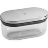 WMF Grattugia parmigiana con contenitore e coperchio, 15 x 8,5 x 7 cm, grattugia per formaggio, acciaio inox Cromargan, plastica, grattugia per formaggio