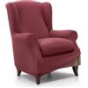 FAVERTI® Fodera elastica per poltrona da 70 a 100 cm | Modello Reale | Fucsia scuro | Fodera regolabile per poltrona paraorecchie universale | Protezione di qualità in tessuto jacquard al tatto di