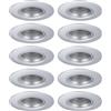 Paulmann 92119 Faretti da incasso kit di 10 fissi rotondi 90 mm GU10 max. 10 x 10 W 230 V cromato opaco lampada da incasso - lampada senza lampadina