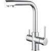 F-DEEN Rubinetto Cucina 3 Vie, Miscelatore Cucina Tre Vie per I Sistemi Osmosi, Rubinetti per Lavello con Bocca Girevole a 360, Acciaio Inox, Cromo