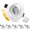 Unikcst 6x aretti LED da Incasso per Cartongesso Dimmerabili Orientabili 6W,Luce Neutra 4500K 500LM Faretti Led Soffitto Incasso Bianchi per Cucina Interno