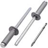 SKIR'CO (80 pezzi) Rivetti per tende verniciate 4,0 x 14 mm, in alluminio, punta per trapano inclusa (alluminio grigio RAL 9007)