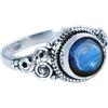 Gems Vibes Gems Vibes Anello Boho in Labradorite per Donna in Argento Sterling 925 Anello Fatto a Mano per Donna Regalo di Compleanno per Lei Anello con Pietra Preziosa Blu Flash Misura 10