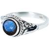 Gems Vibes Gems Vibes Anello Boho in Labradorite per Donna in Argento Sterling 925 Anello Fatto a Mano per Donna Regalo di Compleanno per Lei Anello con Pietra Preziosa Blu Flash Misura 8