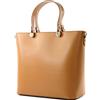 modamoda de T132 - Borsa da donna in pelle, made in Italy, marrone chiaro, L