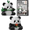CHUNLINLAODA Panda Mini Building Blocks Set, 2 in 1 Set di mattoncini da costruzione con panda, Mini Giocattoli Di Panda, Animals Micro Building Blocks Vestito per Adulti Bambini (A)