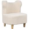 AIYAPLAY Poltrona per bambini, poltrona in peluche con orecchie d'orso, rivestimento in peluche, schiuma, beige | Aosom Italy