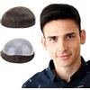 Lordhair Protesi Capelli Uomo, Pelle Super Sottile da 0,06 mm Tutti con loop a V Parrucca da Uomo per Sistema Capillare da 8x10 Pollici Dimensione Della Base Densità Media -130%