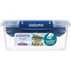 Sistema Stax To Go - Contenitore rettangolare per alimenti da 1 l, ermetico, a tenuta stagna, stile bento box con doppio vassoio, realizzato con materiale per uso alimentare, blu o verde acqua (colore