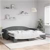 Gecheer Divano Letto con Letto Estraibile Grigio Scuro 90x200cm Tessuto,Divano Letto Scomparsa,Struttura Divanetto Letto,Divano Letto 2 Posti,Letto Imbottito Estraibile,Divano Trasformabile in Letto