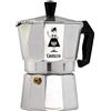 BAKAJI Caffettiera 3 Tazze Carmelita in Alluminio con Guarnizione in Silicone Moka caffè Espresso caffè Napoletano Macchinetta caffè Color Argento per Tutte Le Fonti di Calore No Induzione
