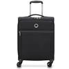Delsey VALIGIA TROLLEY DA CABINA A 4 DOPPIE RUOTE SLIM 55 CM, Nero