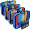 OW-Travel Organizer Valigia Salvaspazio Set da 5 Blu (Large) Organizer da Viaggio per Valigia e Zaino. Packing Cubes. Cubi Organizzatori, Divisori per Valigie. Borse Portaoggetti per Valigie