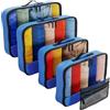 OW-Travel Organizer Valigia Salvaspazio Set da 5 Blu (Medium/Large) Organizer da Viaggio per Valigia e Zaino. Packing Cubes. Cubi Organizzatori, Divisori per Valigie. Borse Portaoggetti per Valigie