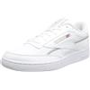 Reebok Club C 85 Vegan, Scarpe da Ginnastica Uomo, Ftwr White/Hoops Blue F23/Steely Fog F23, 38 EU