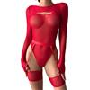 Aranmei Rave Outfits da donna Sexy Body Lingerie Body e Reggicalze Sexy Lingerie Set, Nero , S