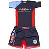 OSS-BJJ Combat Sports OSS Sports - Kit da uomo BJJ, MMA, Grappling, top a compressione e pantaloncini, set da 2 pezzi - BJJ Jiu Jitsu Rash Guards, BJJ, No GI, MMA, Nero, M