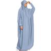YOVALO Donne Elegante Musulmano Hijab Abbigliamento Islam Dubai Abaya Abito da preghiera tinta unita sciolto Abito da preghiera monopezzo Copertura Completa Musulmana Moda Manica Pipistrello Jilbab
