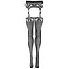 Obsessive collant aperti al cavallo in confezione regalo, collant nero rete, S-L