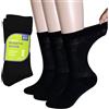 Panfurco calze diabetici uomo donna in cotone uomo e Donna,3 Paia extra larghi calze senza legatura (9-11, Black)