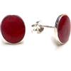 Silberschmuck - BG Orecchini a bottoncino in corallo rosso con montatura in argento Sterling 925