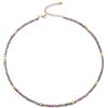 Aleasha Collana con Perle Colorate, Turchese, Spinello, Ametista, Lapislazzuli, Stile Boho, Girocollo Corto, Acciaio Inossidabile, Choker Estivo, Fatto a Mano, Gioielli da Donna, 37cm, 3 mm, Acciaio