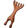 Yaztauho Pettine da massaggio in legno di sandalo, pettine in legno di massaggio, raschietto nasale con corna di cervo, rana