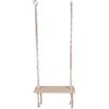HOME DECO FACTORY, HDO0129, Altalena in legno macramè, sedia sospesa per esterni, mobili, mobili da giardino, seduta per esterni, 60 x 150 x 20 cm, Bianco