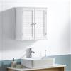 Bath Vida Vida Porta Armadietto Doppio da Bagno da Parete, in Legno, Colore: Bianco